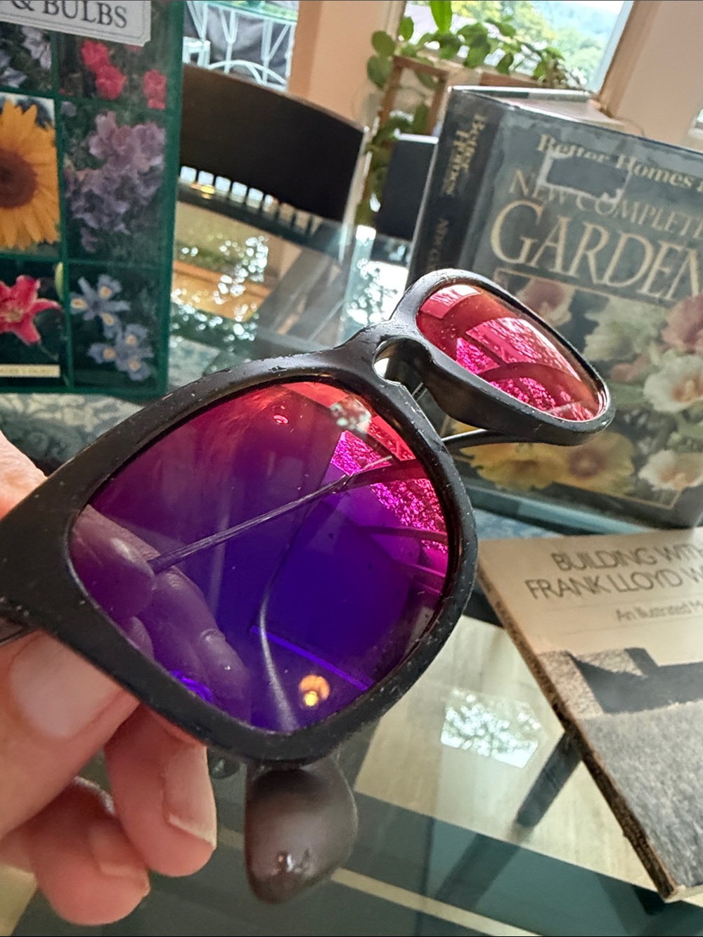 Ray-Ban Black Frame Sunglasses with Purple Mirrored Lenses ( replaced the lenses - Picture 2 of 6